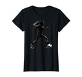 Soccer Player Silhouette Womens T-Shirt - Fun Novelty Design Men Women