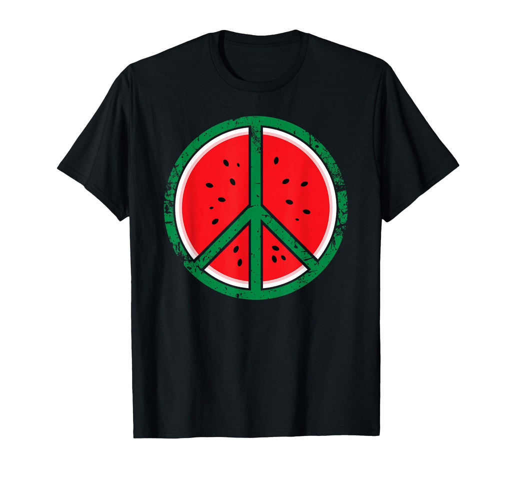 Watermelon Peace Symbol Hippie T-Shirt - Aesthetic Graphic Men Women