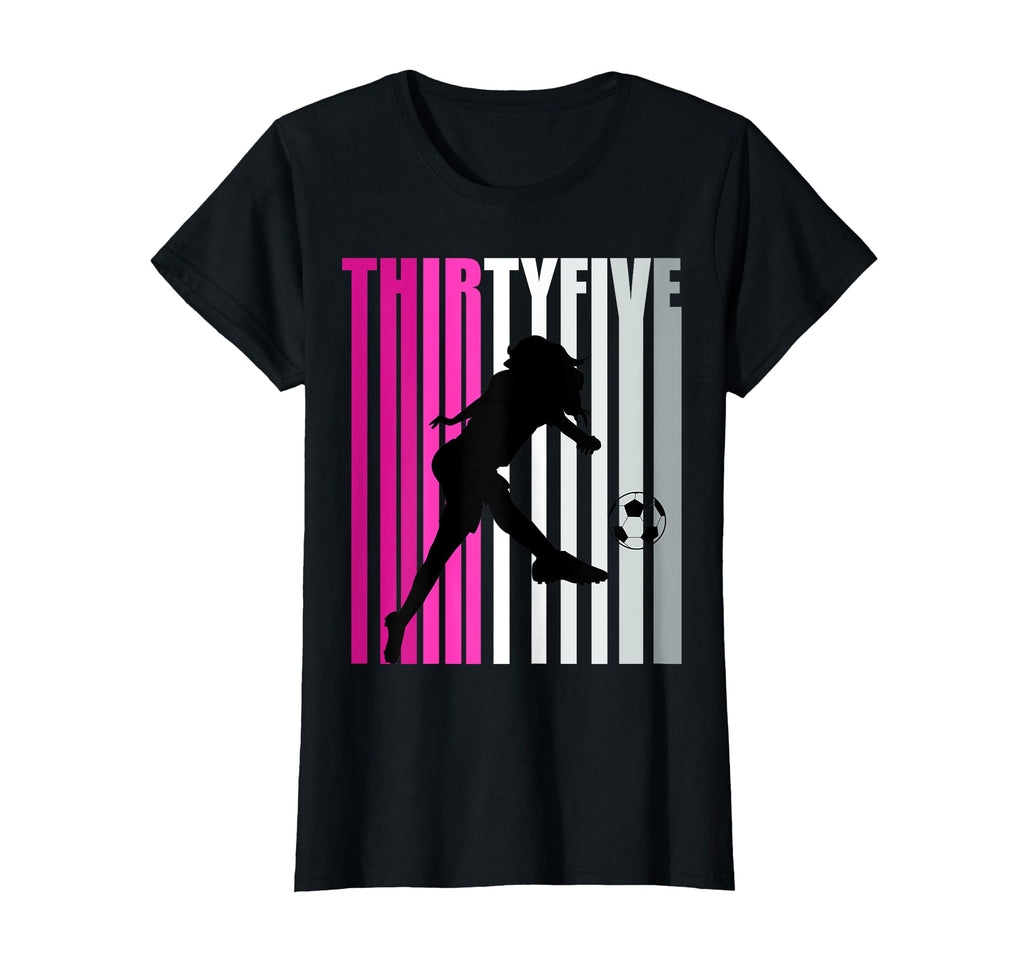 Womens 35Th Soccer Birthday Loves To T-Shirt - Unique Graphic Men Women