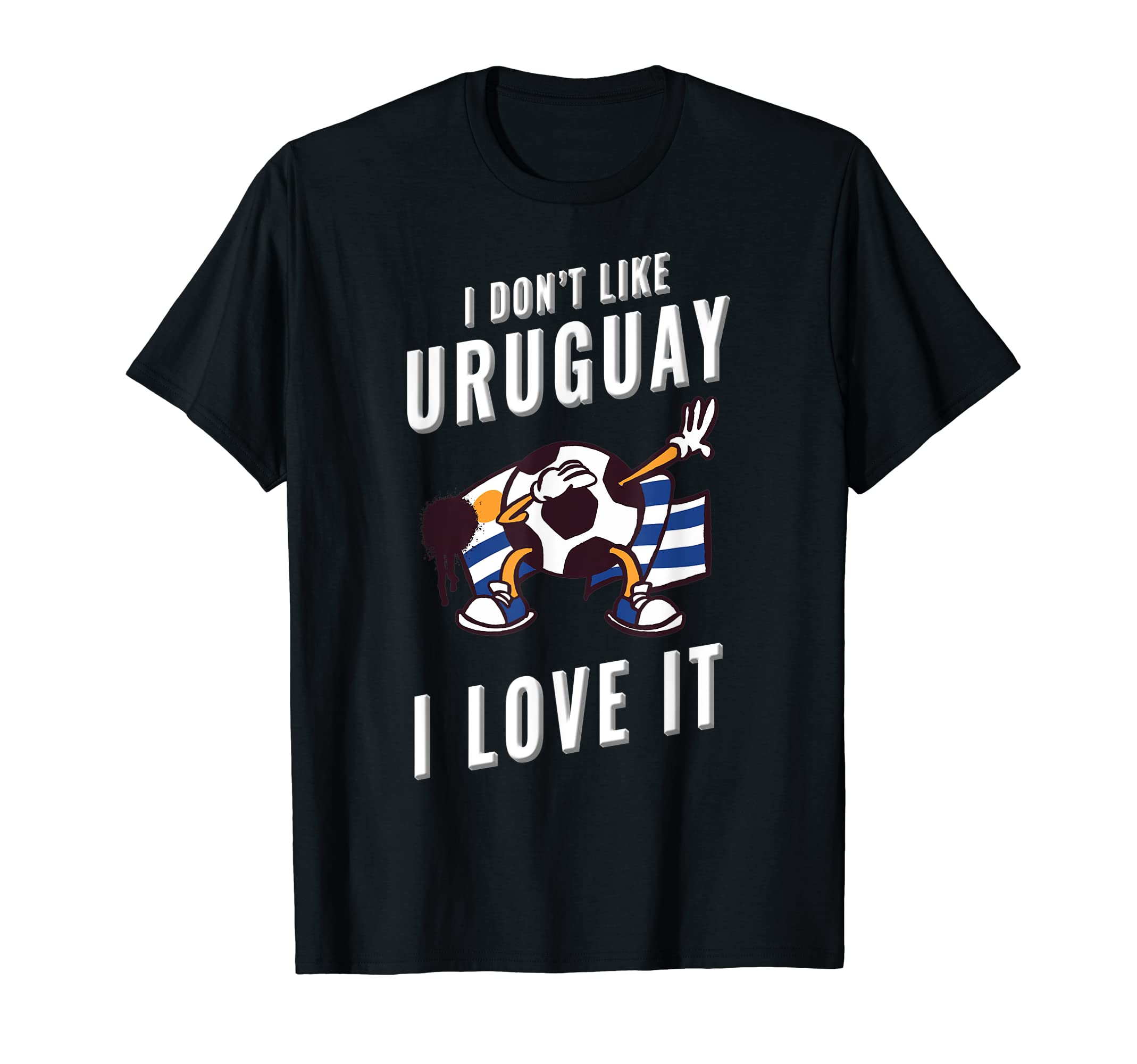 Uruguay Soccer Supporters Fun Flag T-Shirt - Casual Everyday Wear Unisex