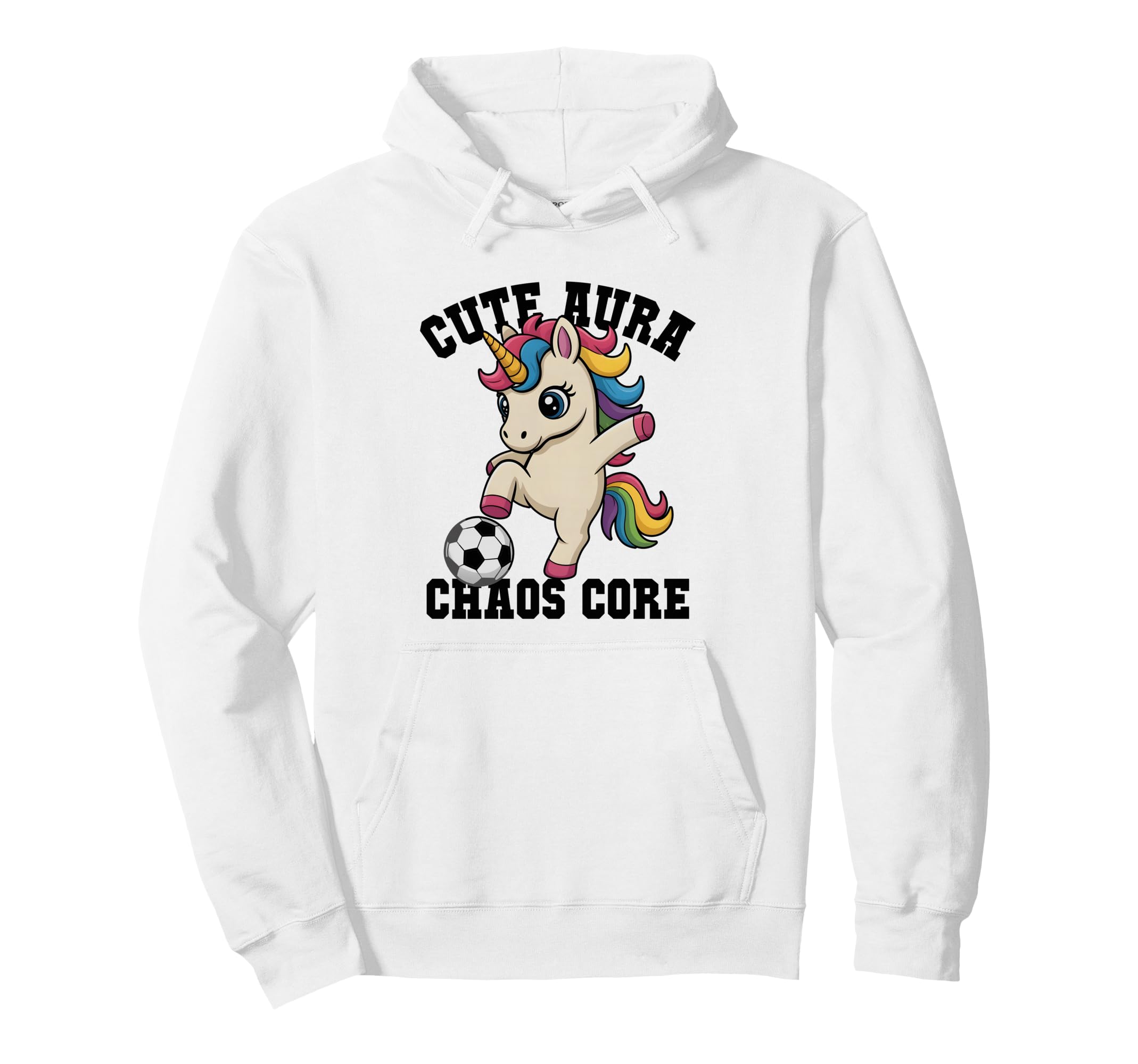 Aura Soccer Unicorn Chaos Core Just Who Hoodie - Unique Graphic Men Women