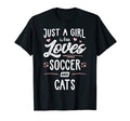 Just Who Loves Soccer And Cats Gift T-Shirt - Graphic Print for Adults