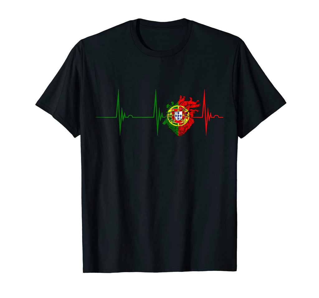 Portugal Heartbeat Ekg Pulse Portugal T-Shirt - Unique Graphic for Adults