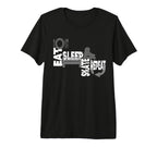 Skating Eat Sleep Skate Repeat Inline T-Shirt - Novelty Apparel for Adults