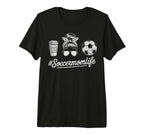 Soccermomlife Soccer Mom Messy Bun T-Shirt - Fun Novelty Design Unisex