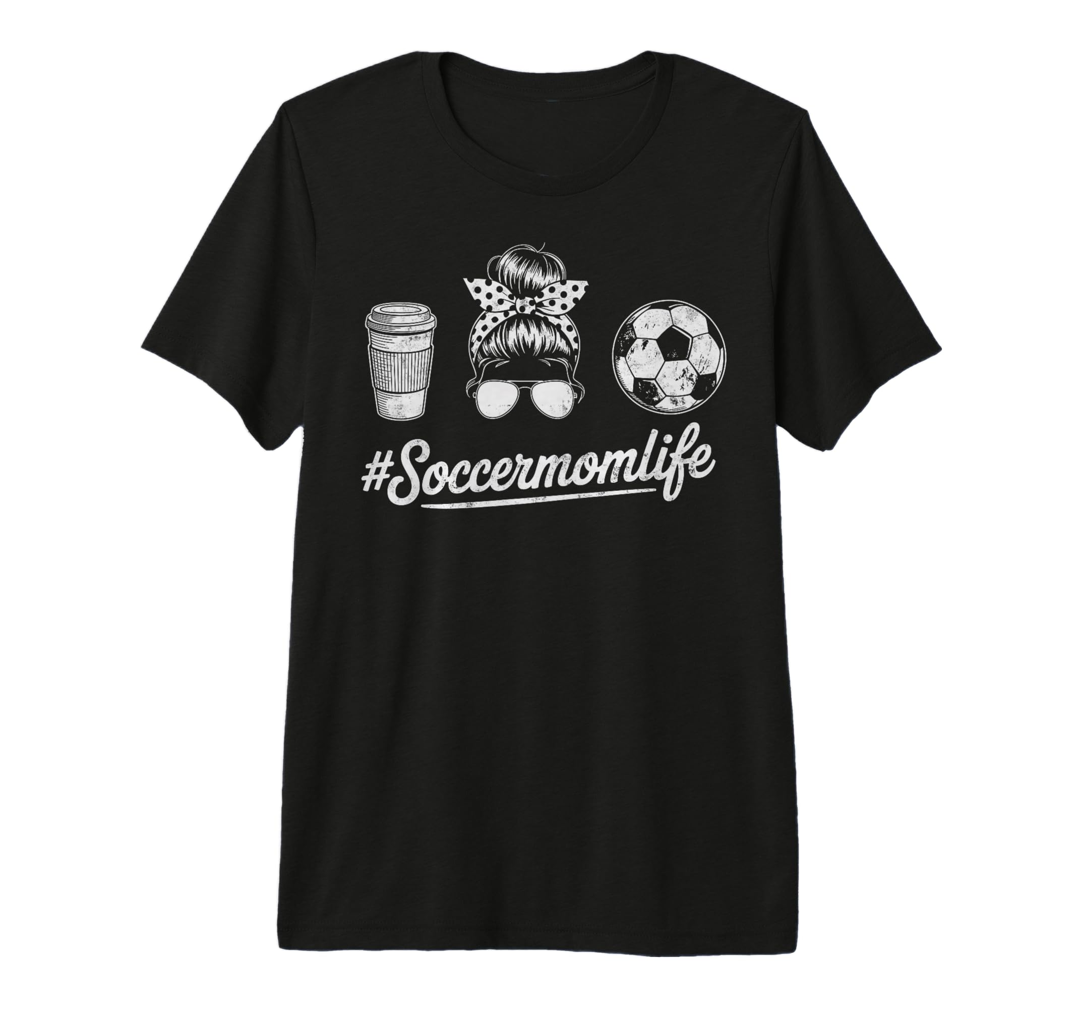 Soccermomlife Soccer Mom Messy Bun T-Shirt - Fun Novelty Design Unisex