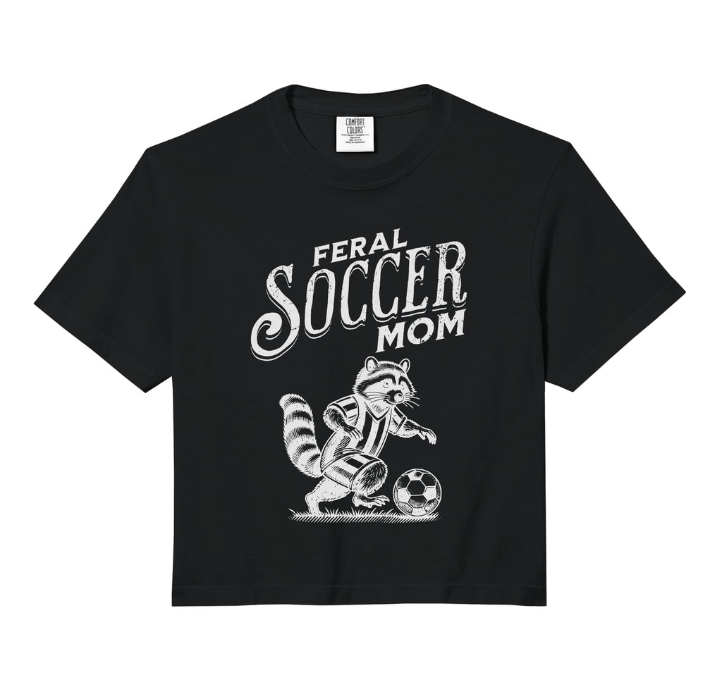 Feral Soccer Mom Raccoon Football Sweatshirt - Fun Novelty Design Unisex