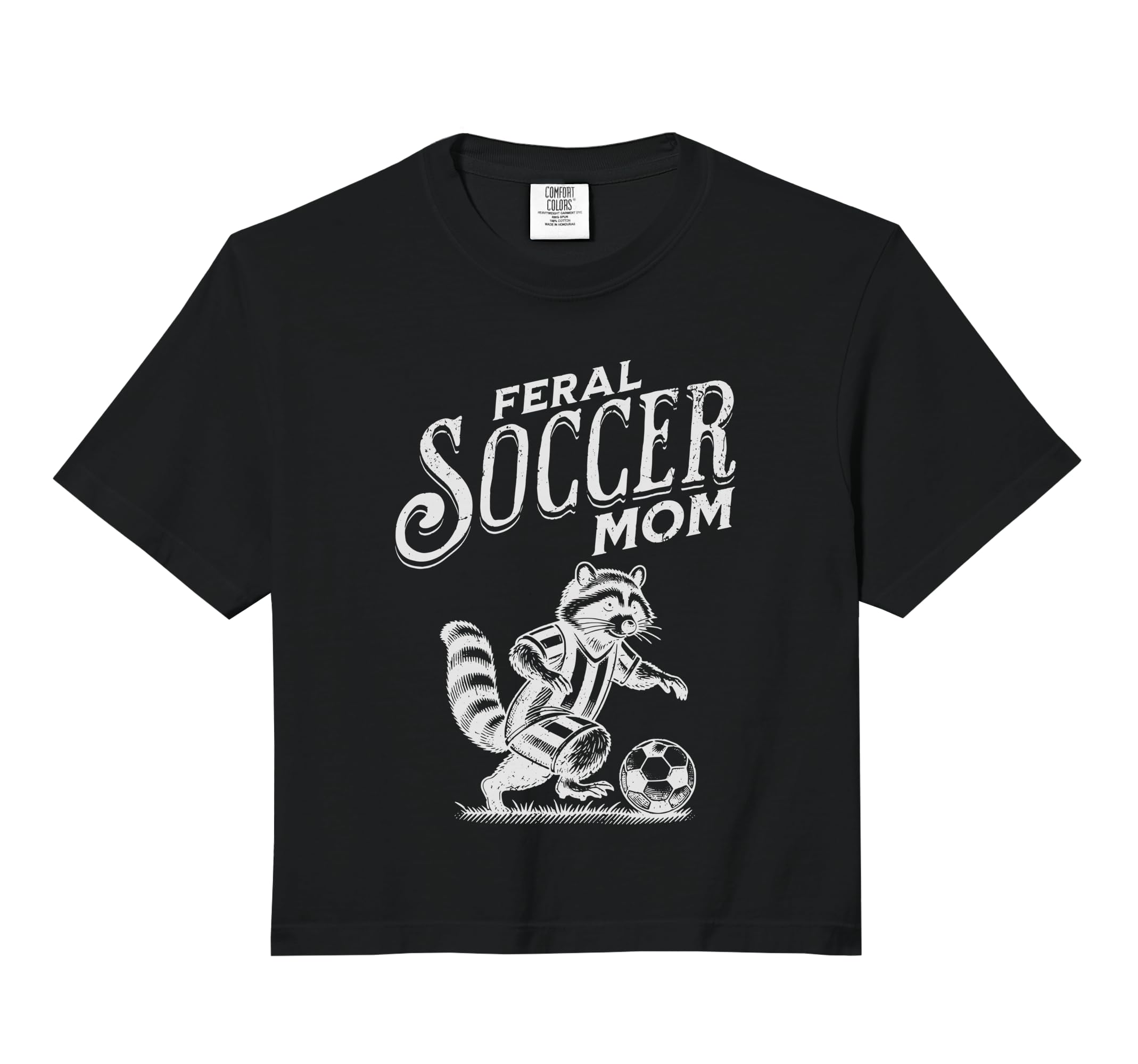 Feral Soccer Mom Raccoon Football Sweatshirt - Fun Novelty Design Unisex