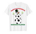 Santas Favorite Soccer Player Soccer Ball T-Shirt - Graphic Print Unisex