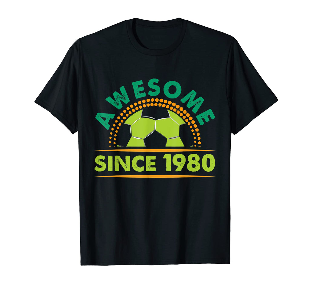 Awesome Since 1980 Funny Soccer T-Shirt - Fun Novelty Design for Adults