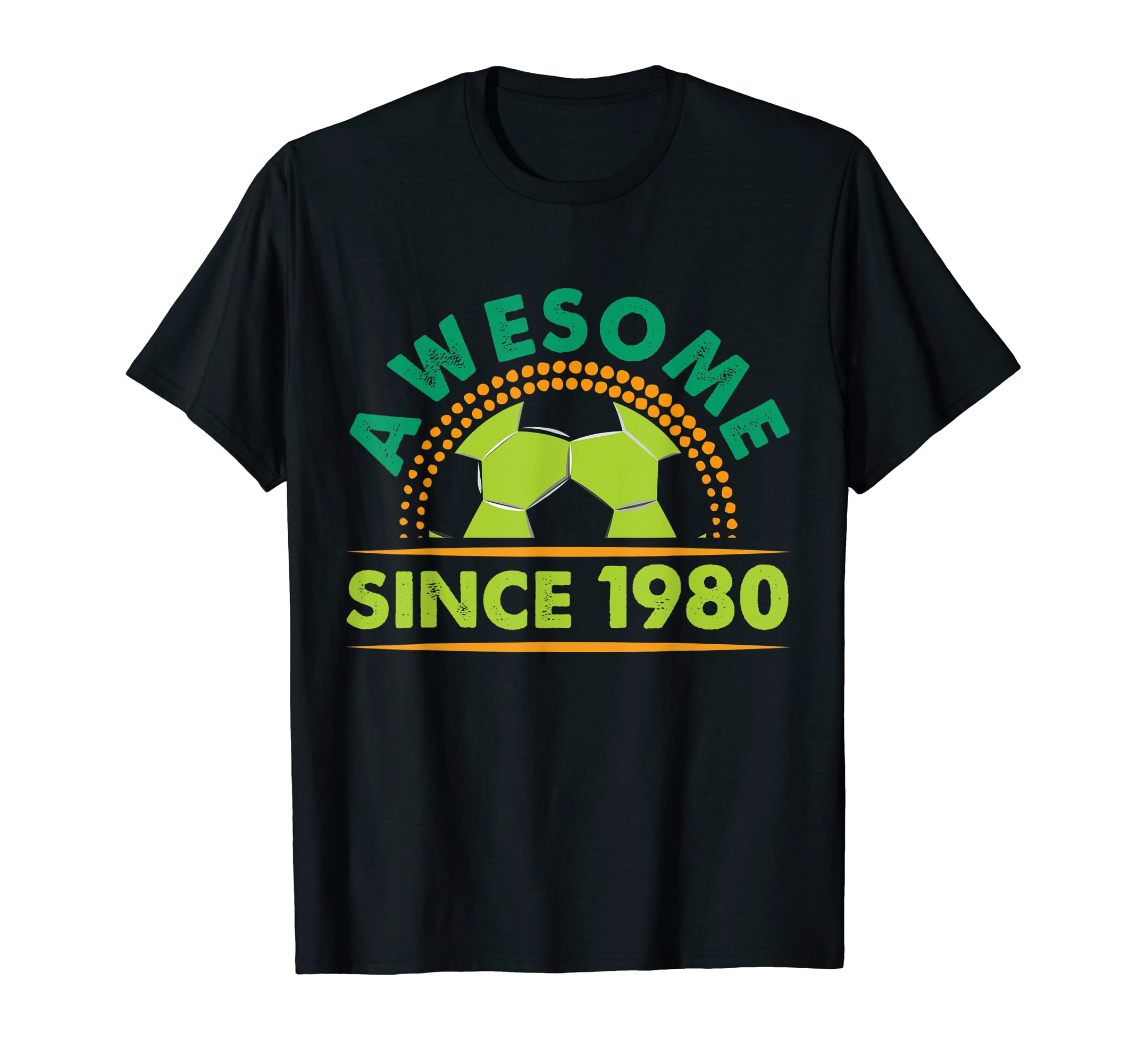Awesome Since 1980 Funny Soccer T-Shirt - Fun Novelty Design for Adults