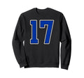 Royal Blue White Number 17 Jersey Sweatshirt - Graphic Print Men Women