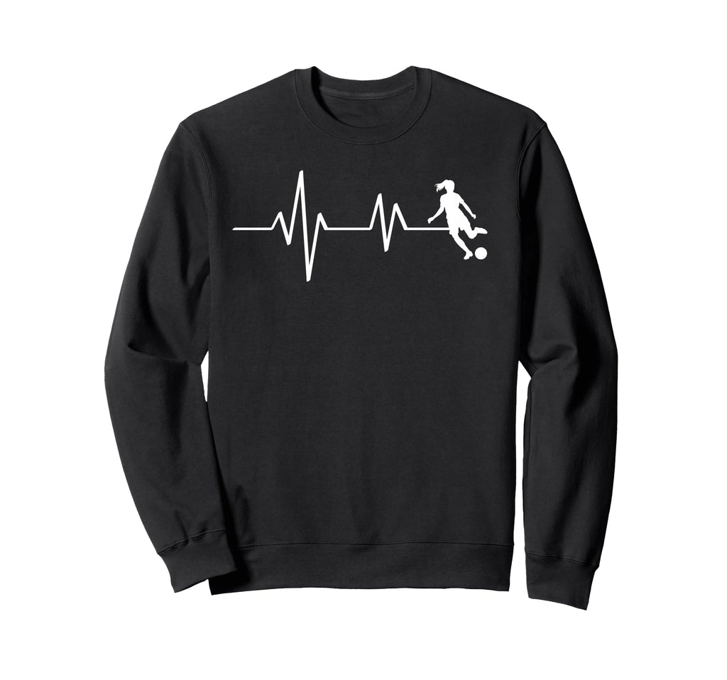 Soccer Heartbeat Ecg Football Sweatshirt - Novelty Apparel for Adults