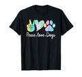 Peace Love Dogs Tie Dye Dog Lover T-Shirt - Fun Novelty Design Unisex