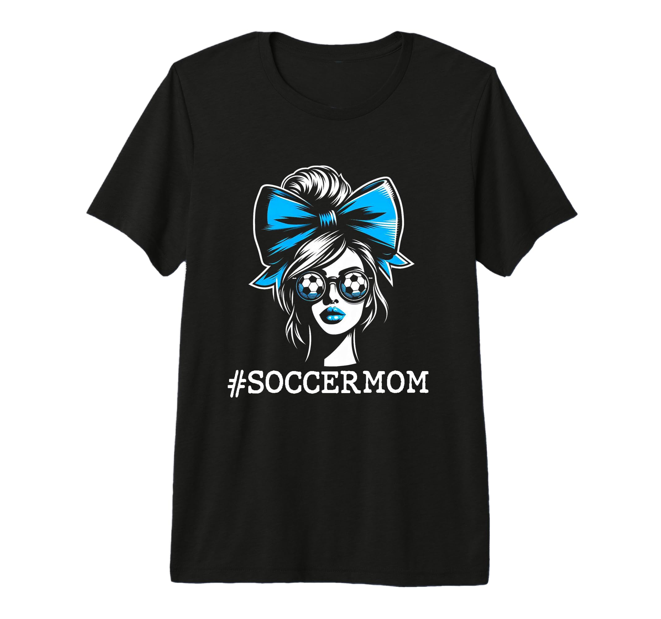 Soccer Mom Bow Football Mama Mothers Day T-Shirt - Trendy Graphic Unisex