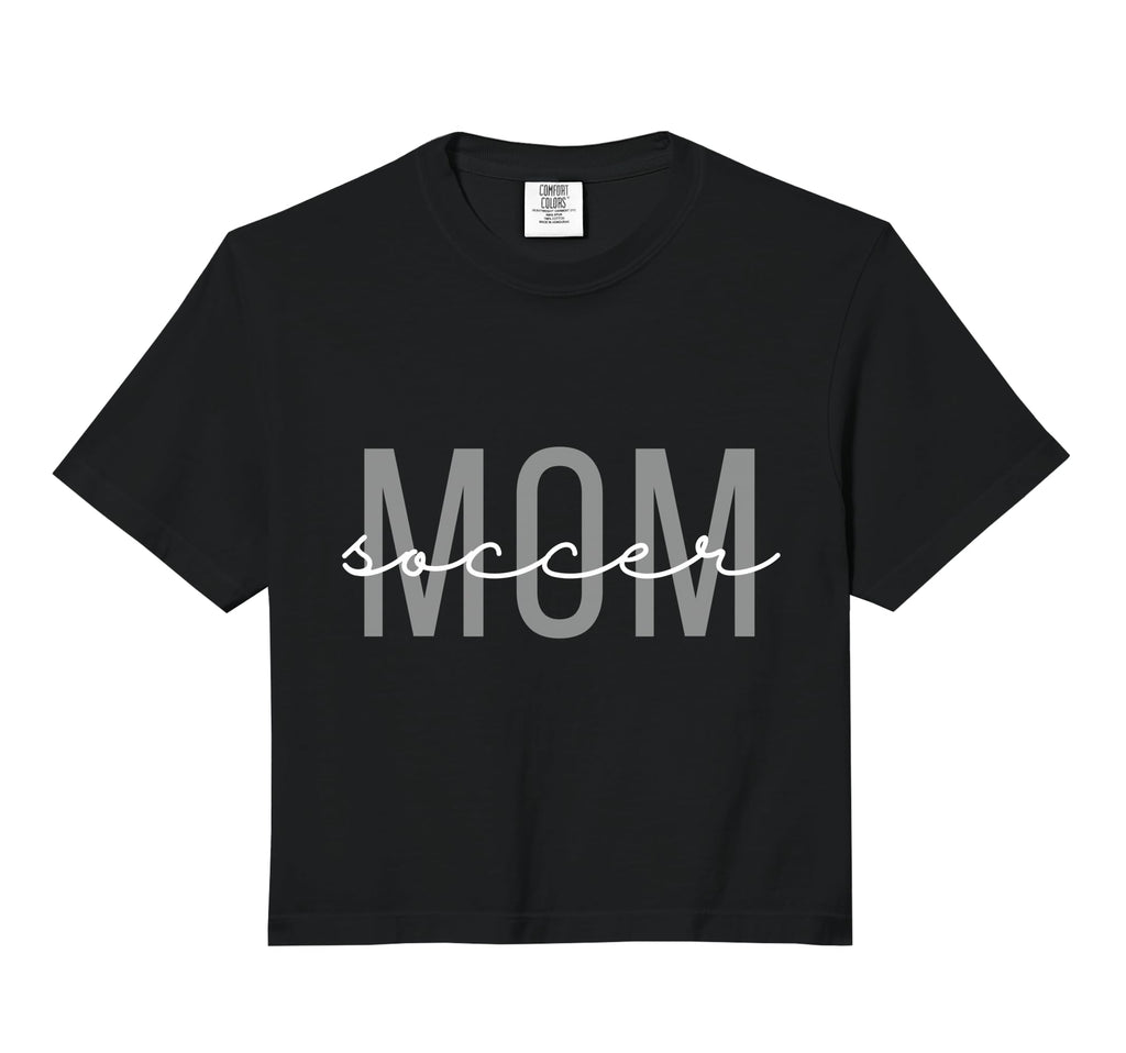 Soccer Mom Soccer Mama Comfort Colors Crop T-Shirt - Unique Graphic Unisex