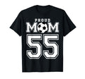 Number 55 Custom Proud Soccer Futbol Mom T-Shirt - Streetwear Style Unisex