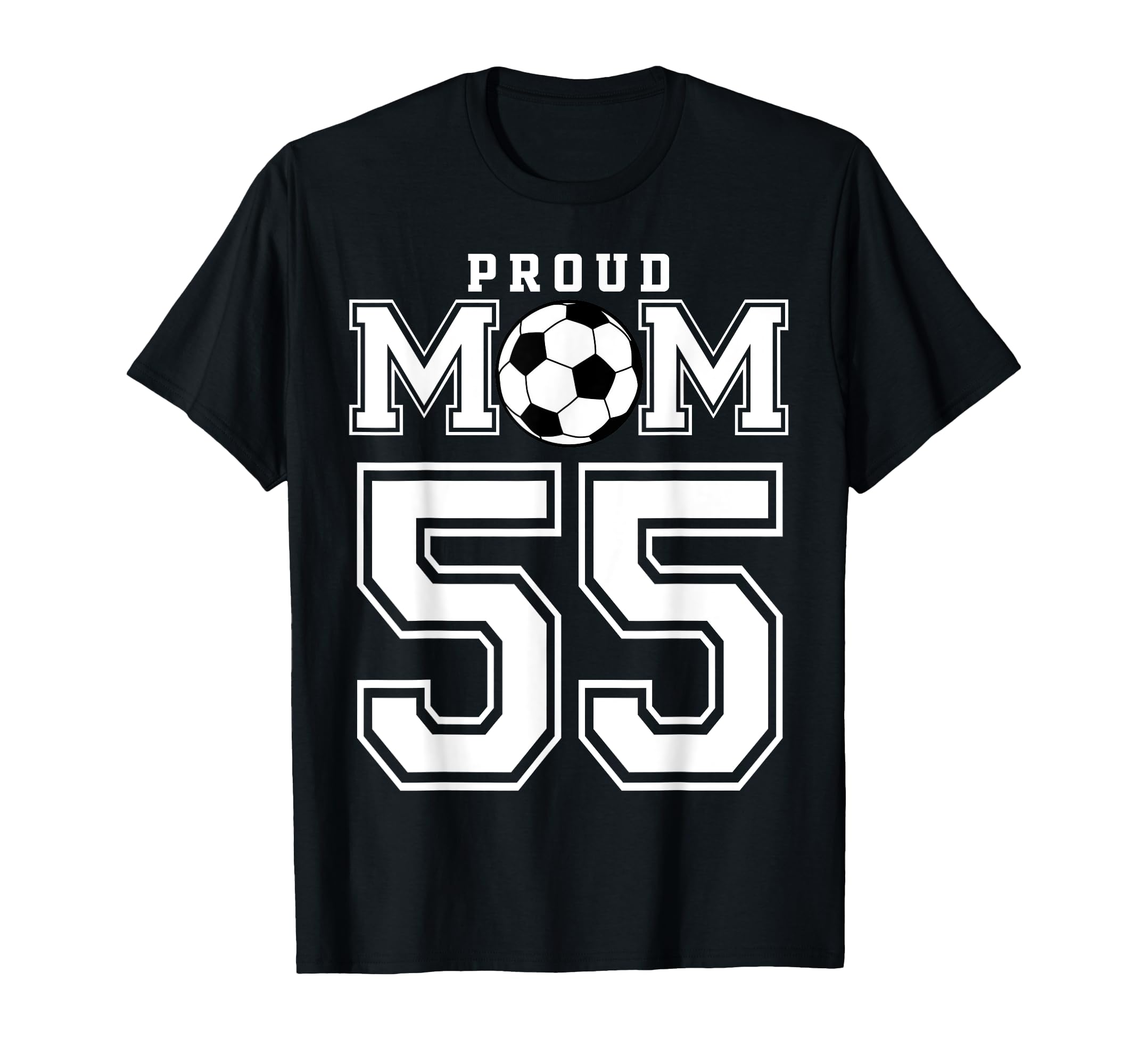 Number 55 Custom Proud Soccer Futbol Mom T-Shirt - Streetwear Style Unisex