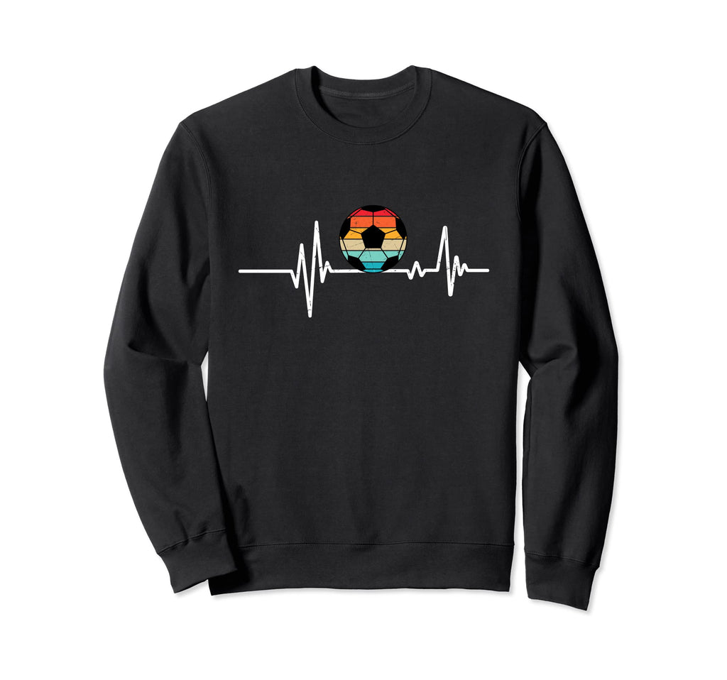 Soccer Heartbeat Soccer Ball Sweatshirt - Unique Graphic for Adults