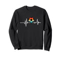Soccer Heartbeat Soccer Ball Sweatshirt - Unique Graphic for Adults