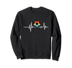 Soccer Heartbeat Soccer Ball Sweatshirt - Unique Graphic for Adults