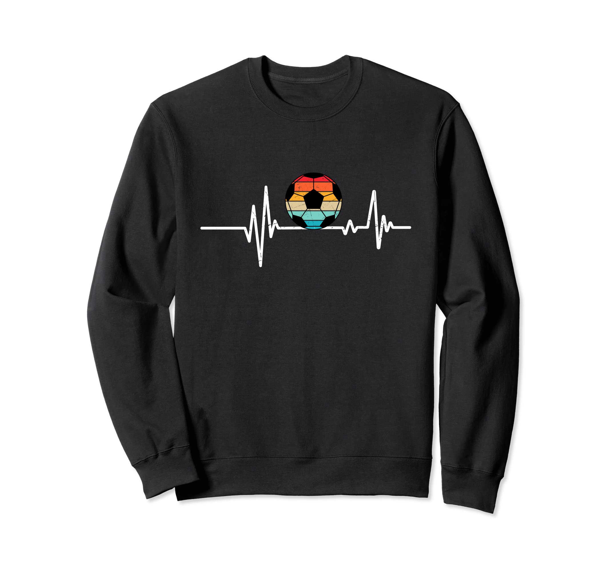 Soccer Heartbeat Soccer Ball Sweatshirt - Unique Graphic for Adults