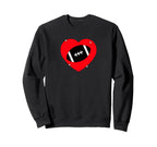 I Love Football I Heart Football Sweatshirt - Aesthetic Graphic Unisex