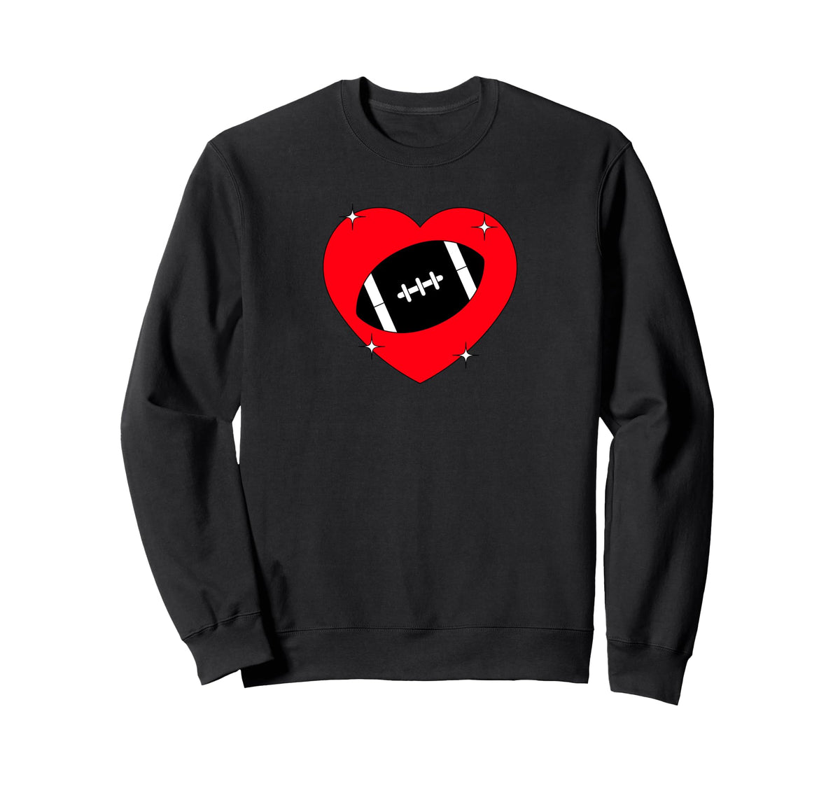 I Love Football I Heart Football Sweatshirt - Aesthetic Graphic Unisex