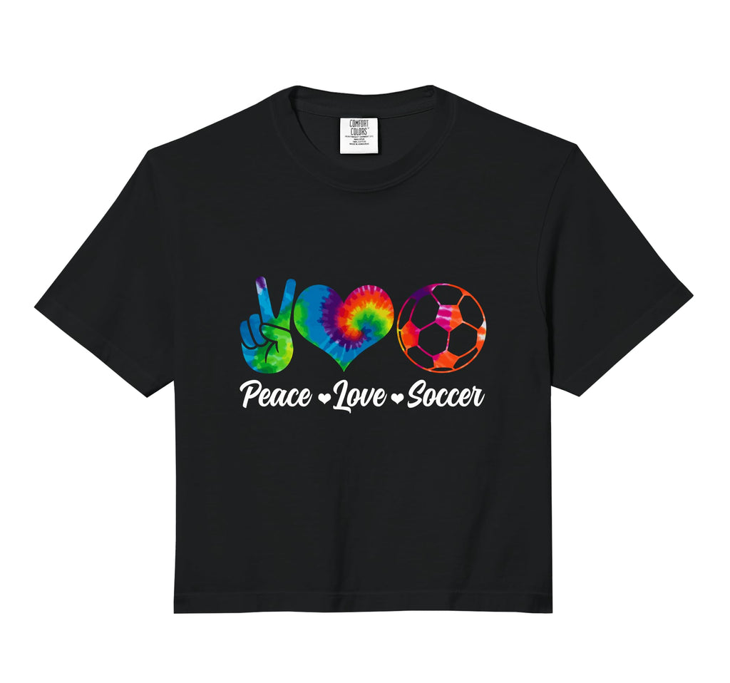 Soccer Tie Dye Peace Love Soccer T-Shirt - Minimalist Print Men Women