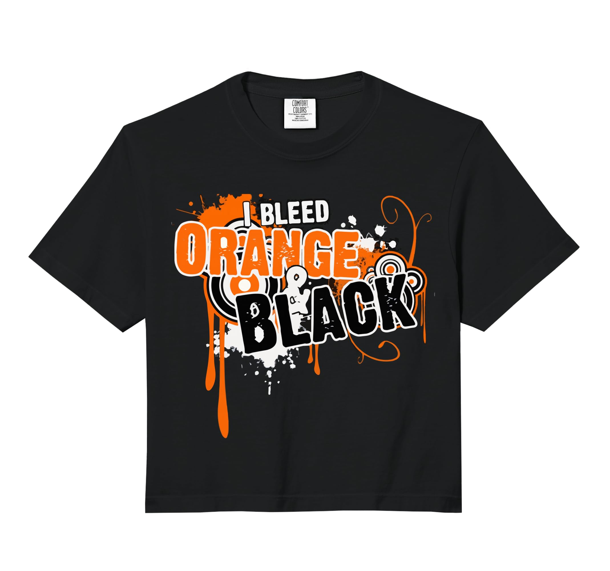 I Bleed Black Orange Sports Team Sweatshirt - Aesthetic Graphic for Adults