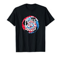 Peace Love Soccer Tie Dye Hippie T-Shirt - Custom Art Print for Adults