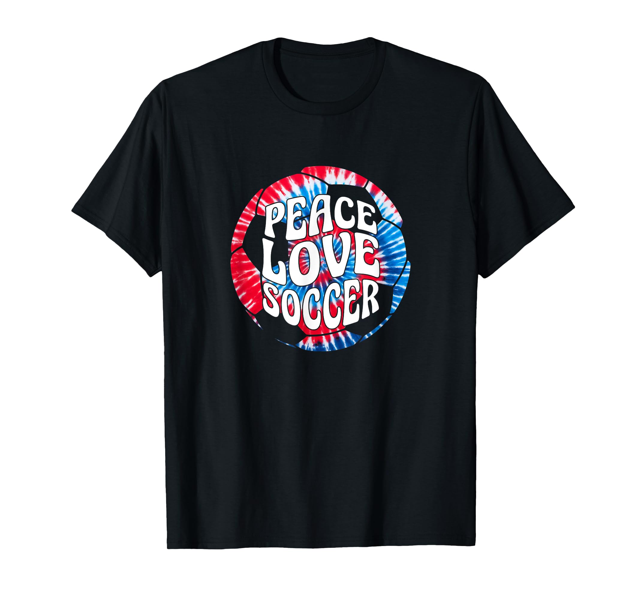 Peace Love Soccer Tie Dye Hippie T-Shirt - Custom Art Print for Adults