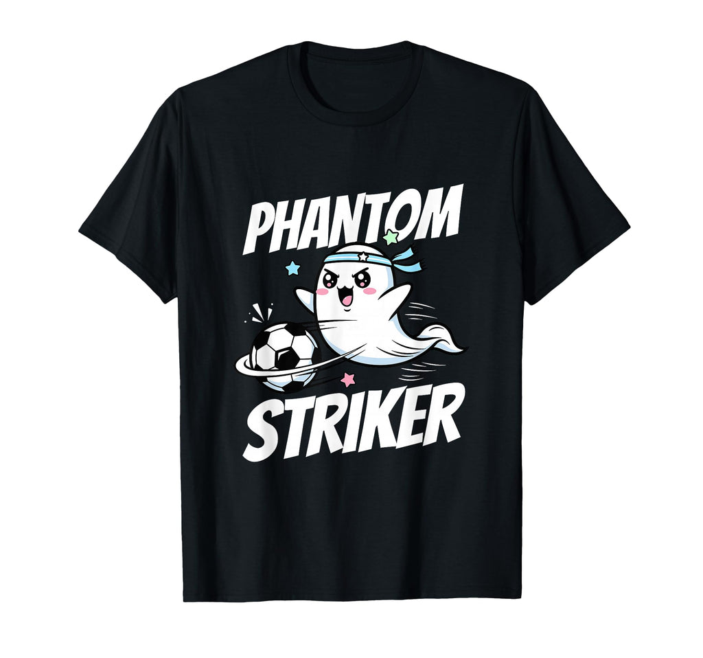 Phantom Striker Funny Ghost Soccer T-Shirt - Aesthetic Graphic for Adults