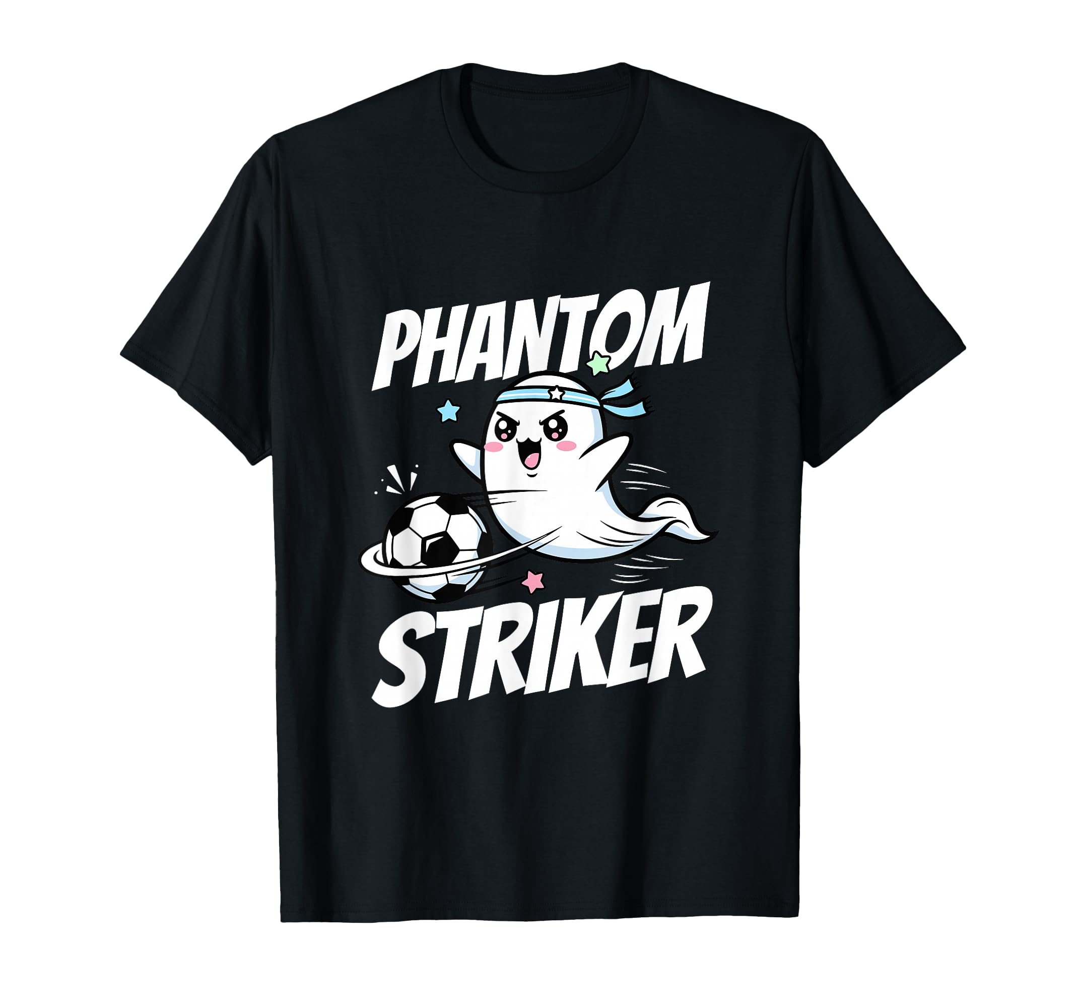 Phantom Striker Funny Ghost Soccer T-Shirt - Aesthetic Graphic for Adults