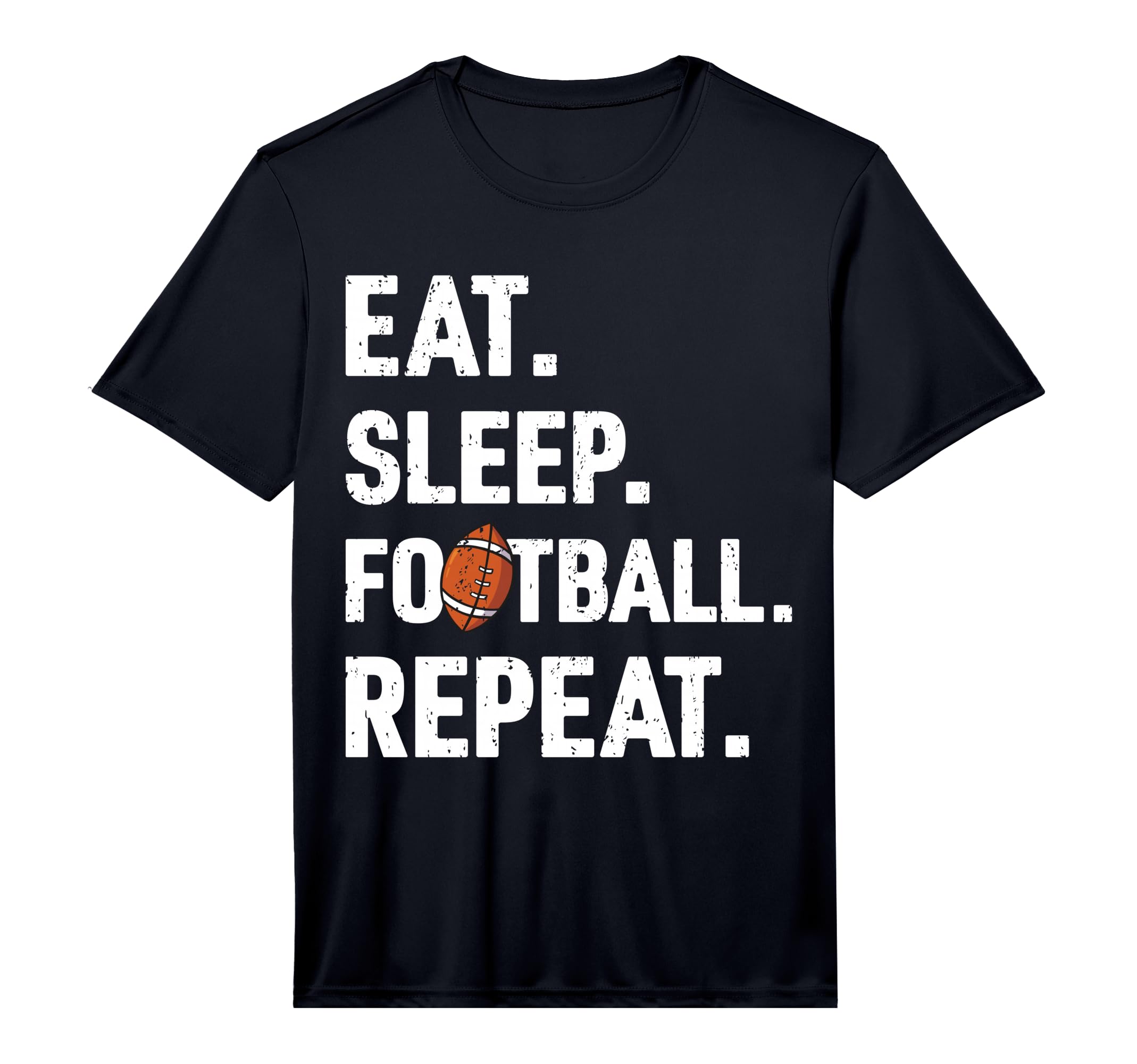Eat Sleep Football Repeat Football T-Shirt - Aesthetic Graphic for Adults