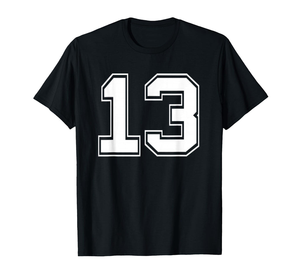 Number 13 Baseball Football Soccer T-Shirt - Streetwear Style for Adults