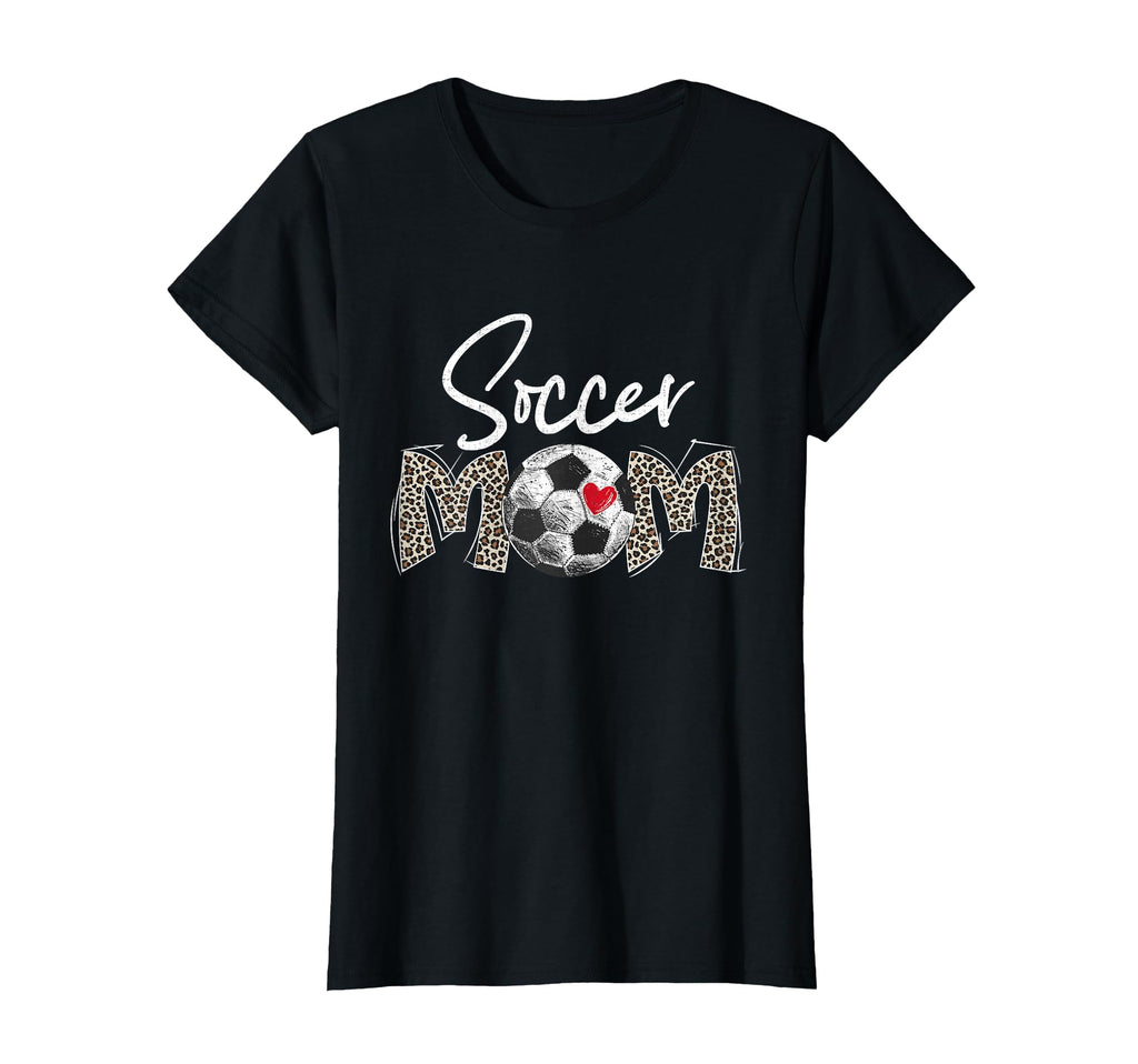 Funny Soccer Mom Leopard Gifts Mothers T-Shirt - Trendy Graphic Men Women
