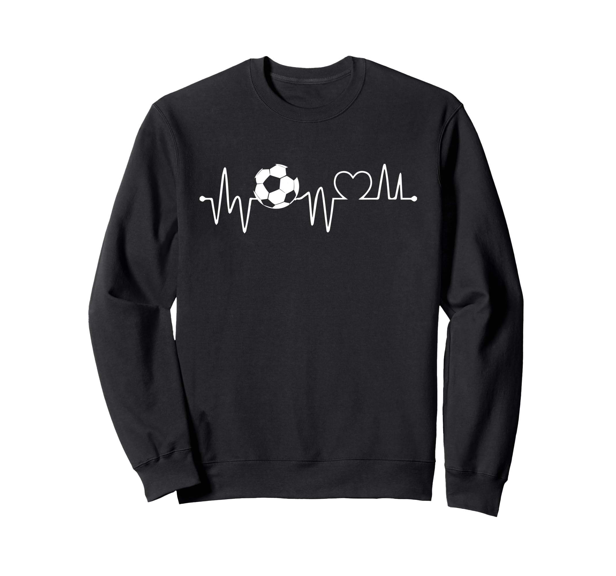 Soccer Heartbeat Soccer Ball Sweatshirt - Novelty Apparel for Adults