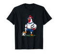 Funny Chicken Soccer Player Sports T-Shirt - Custom Art Print Unisex