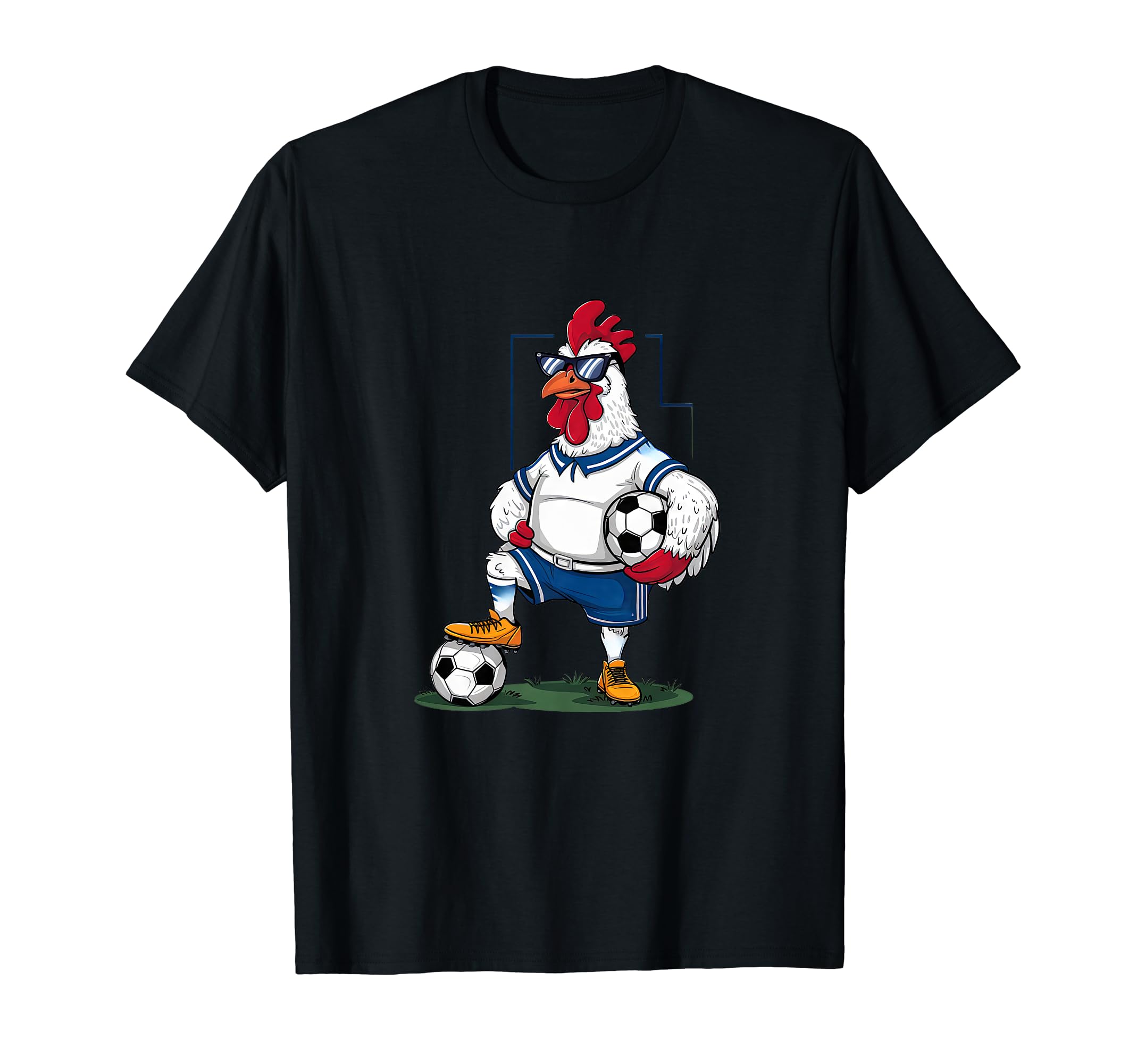 Funny Chicken Soccer Player Sports T-Shirt - Custom Art Print Unisex