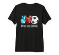Soccer Player Soccer Fan Peace Love T-Shirt - Custom Art Print Unisex