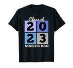 Class 2023 Soccer Bro Senior T-Shirt - Aesthetic Graphic for Adults