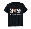 Peace Love Soccer Leopard Sport T-Shirt - Trendy Graphic for Adults