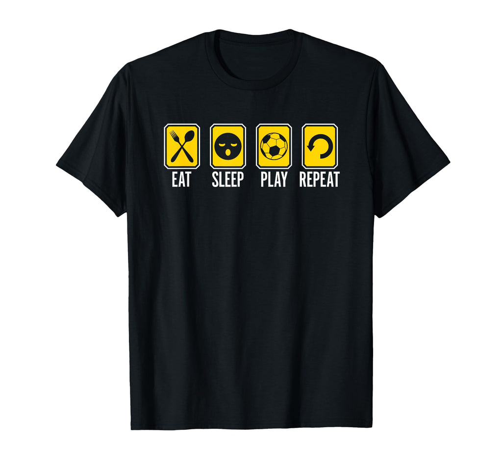 Eat Sleep Play Soccer Futbol Repeat T-Shirt - Minimalist Print for Adults