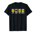 Eat Sleep Play Soccer Futbol Repeat T-Shirt - Minimalist Print for Adults