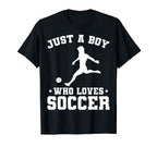 Just Who Loves Soccer Funny Soccer T-Shirt - Minimalist Print for Adults