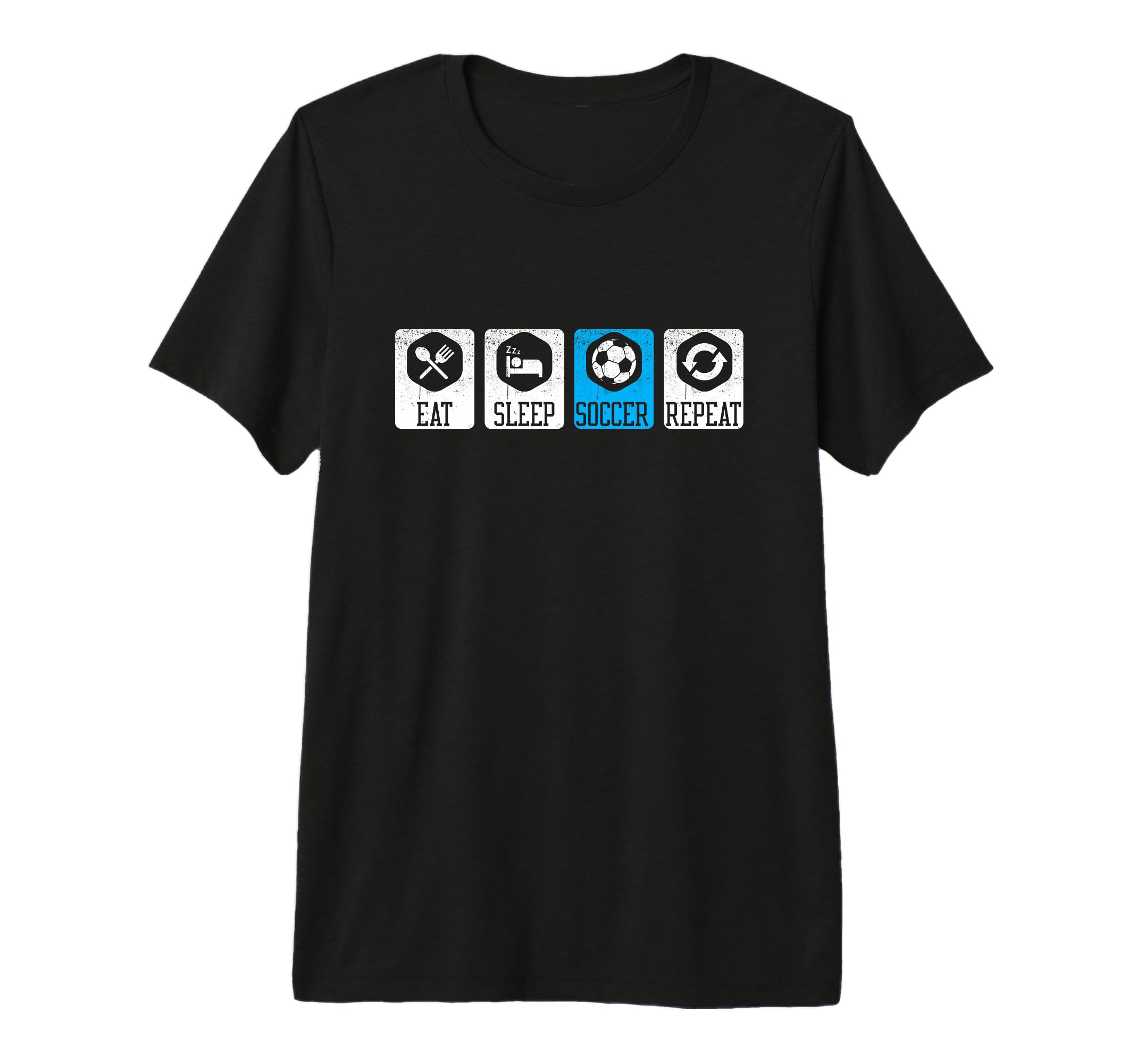 Eat Sleep Soccer Repeat Tri Blend T-Shirt - Aesthetic Graphic Unisex