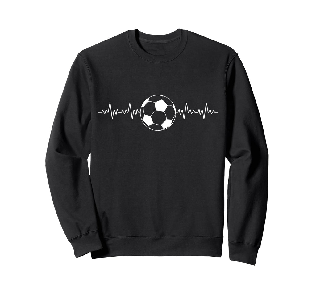 Football Heartbeat Soccer Lovers Sweatshirt - Fun Novelty Design for Adults