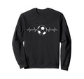 Football Heartbeat Soccer Lovers Sweatshirt - Fun Novelty Design for Adults