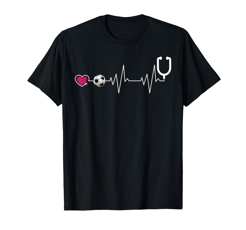Nurse And Soccer Heartbeat Heart T-Shirt - Streetwear Style Unisex